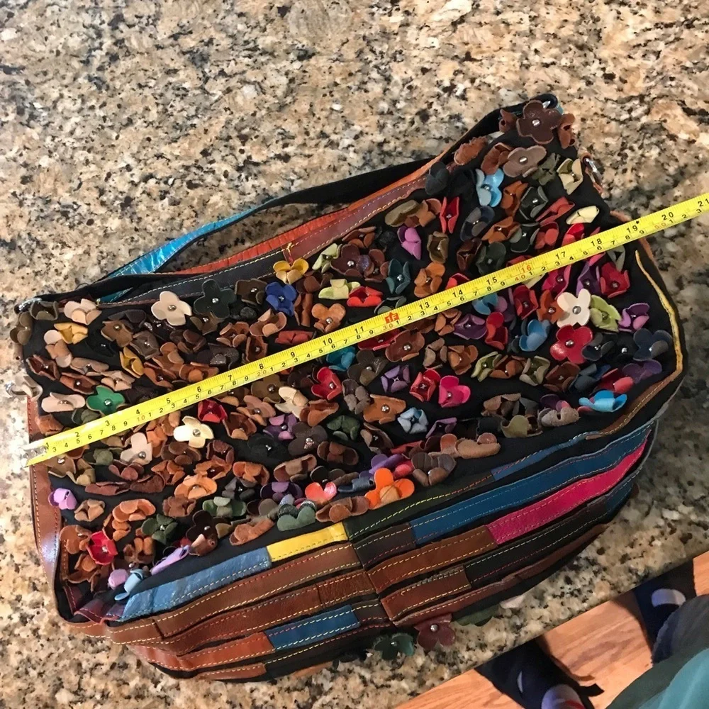 ✌️VINTAGE BOHO Leather Flower Bag - Picture 11 of 16